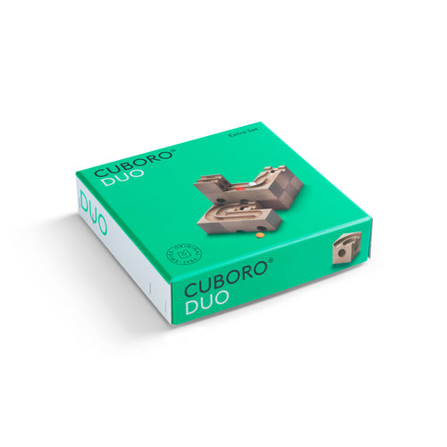 DUO - With the DUO elements, the marbles shift into the parallel double tracks and race against each other at high speed. Extra Sets expand the Starter Sets and offer additional fun. What's inside the box? - 16 elements - 5 marbles - 1 user manual ( Engli