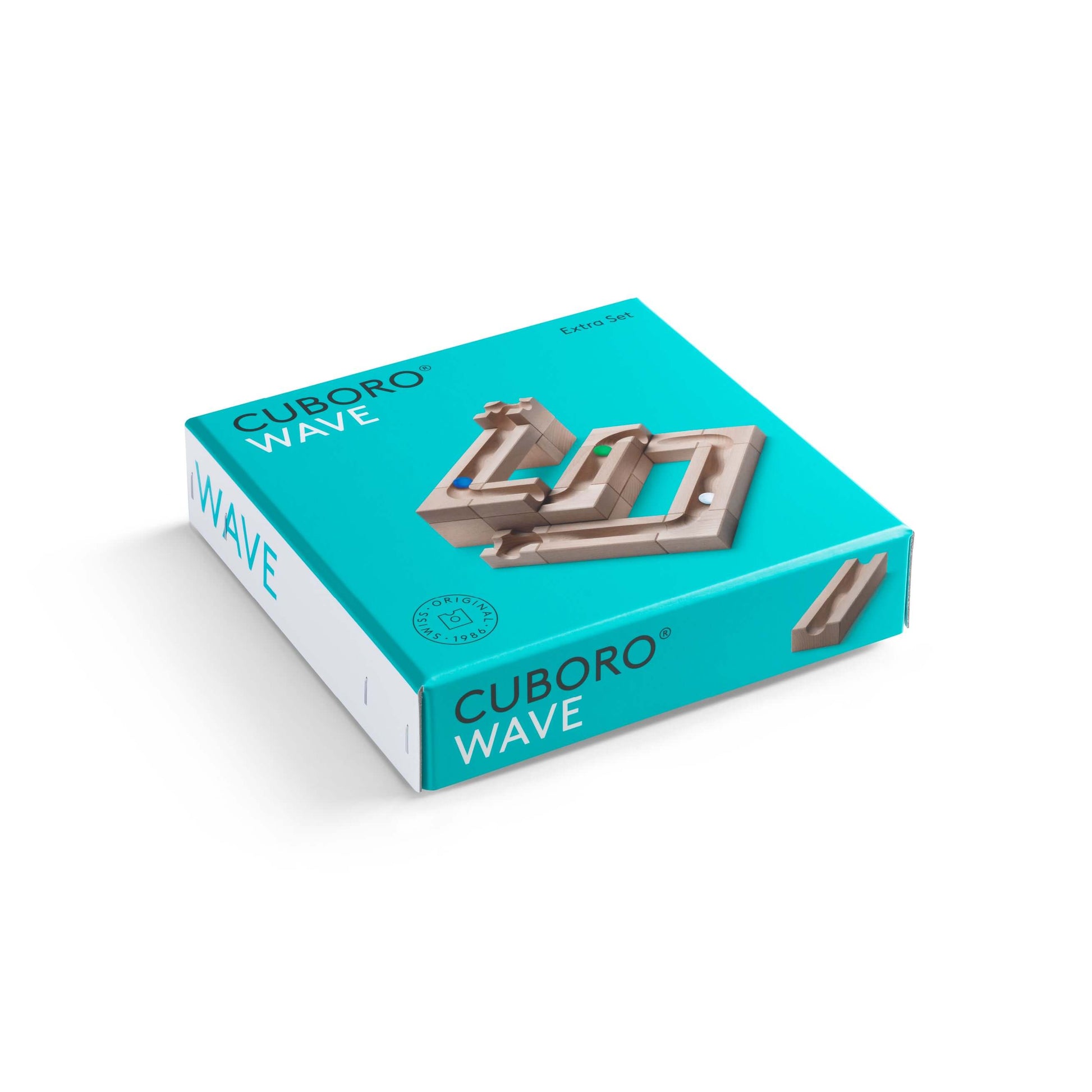 WAVE - Experience the elegant flow of motion with the CUBORO WAVE Extra Set, a captivating wooden educational toy designed to bring unique dynamics to your marble runs! This set includes 22 beautifully crafted elements and 15 marbles, allowing you to crea