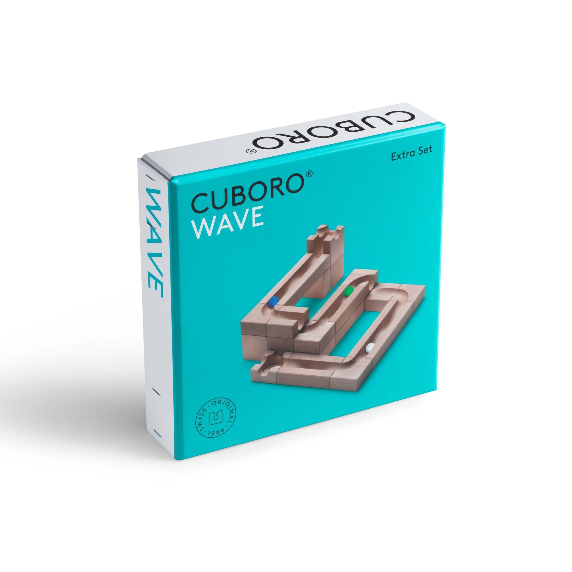 WAVE - Experience the elegant flow of motion with the CUBORO WAVE Extra Set, a captivating wooden educational toy designed to bring unique dynamics to your marble runs! This set includes 22 beautifully crafted elements and 15 marbles, allowing you to crea