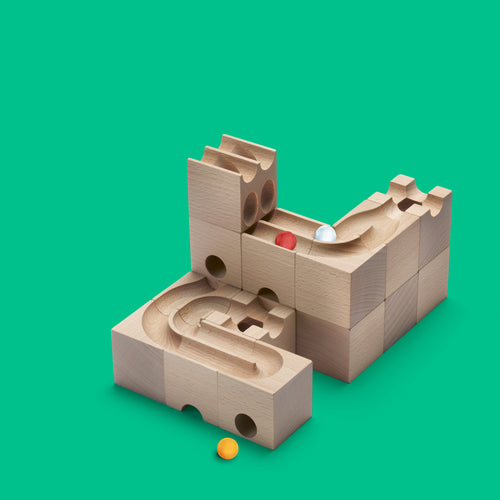 DUO - With the DUO elements, the marbles shift into the parallel double tracks and race against each other at high speed. Extra Sets expand the Starter Sets and offer additional fun. What's inside the box? - 16 elements - 5 marbles - 1 user manual ( Engli